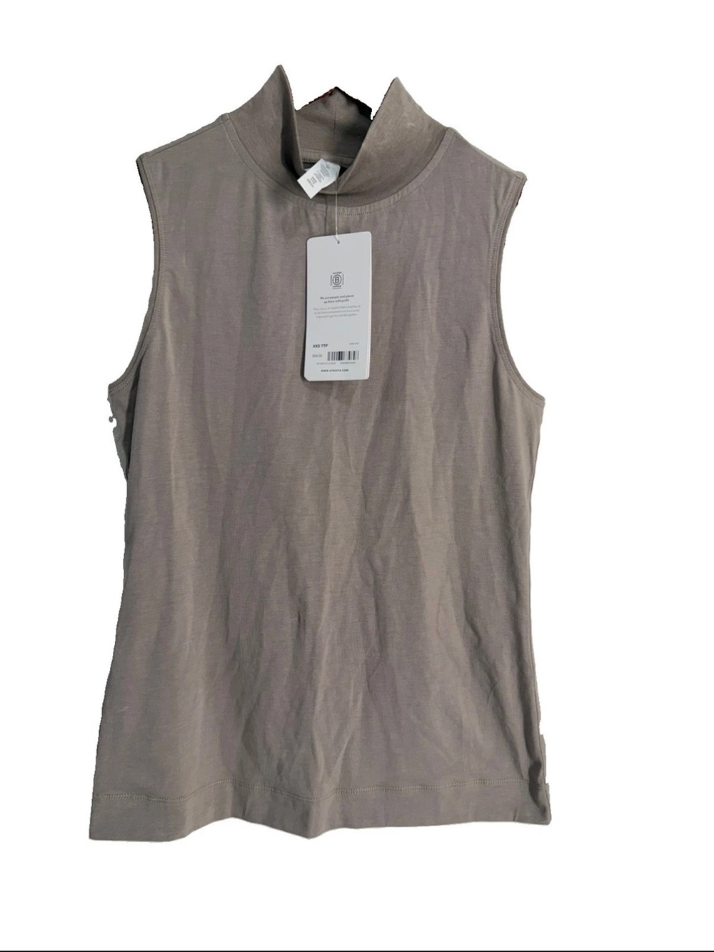Athleta Outbound II Mock Neck Tank Top Mauve Brown Sleeveless XS - Picture 3 of 9